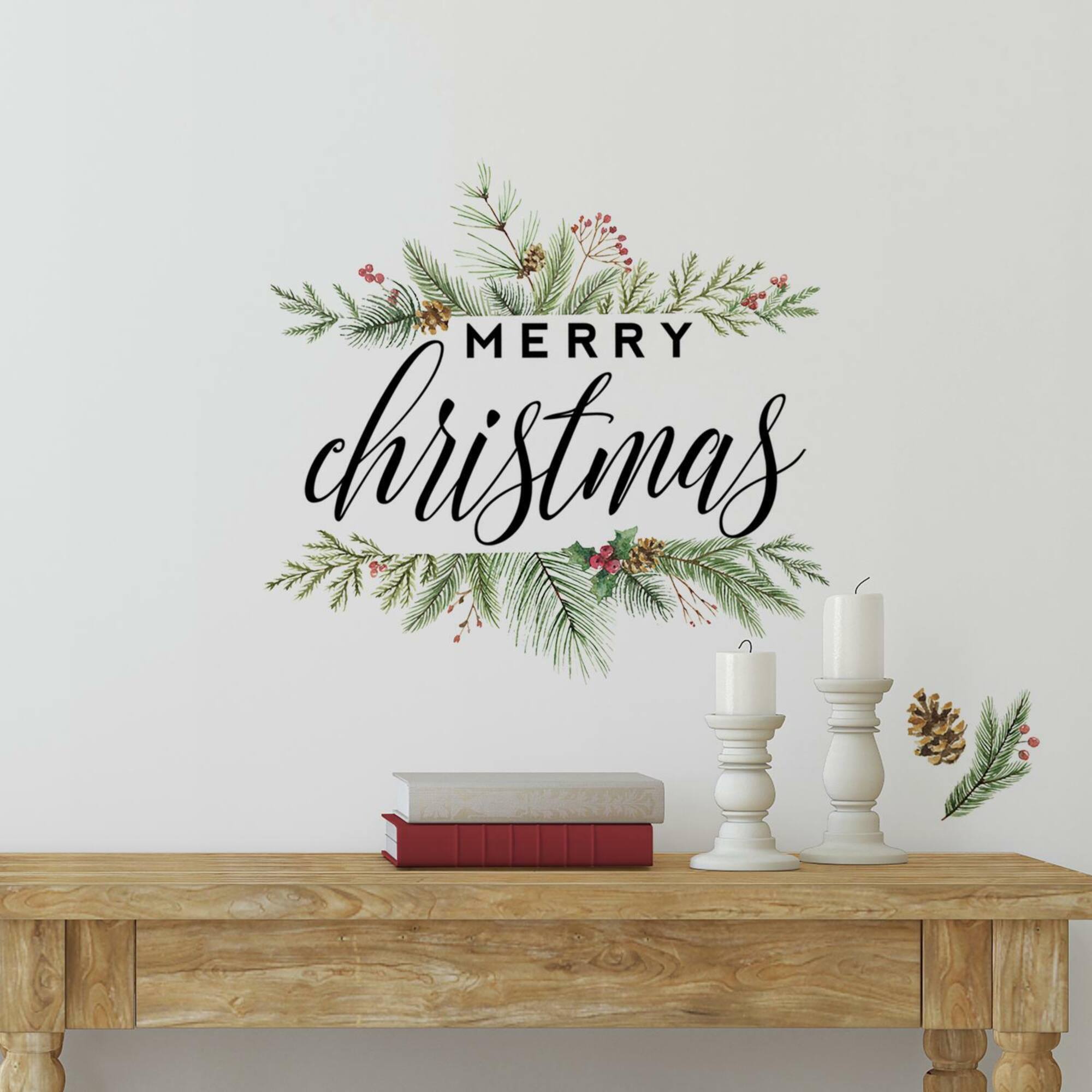 RoomMates Merry Christmas Wreath Peel & Stick Wall Decals